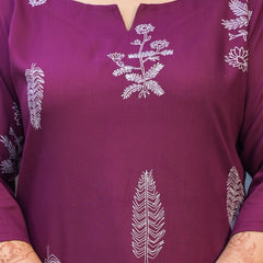 Women’s Maroon Rayon Floral Printed Top (Plus Size)