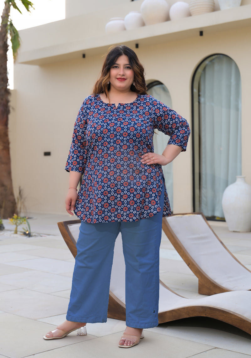 Women’s Multicolour Printed Rayon Everyday Comfort Top (Plus Size)