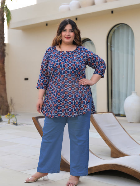 Women’s Multicolour Printed Rayon Everyday Comfort Top (Plus Size)