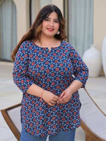Women’s Multicolour Printed Rayon Everyday Comfort Top (Plus Size)