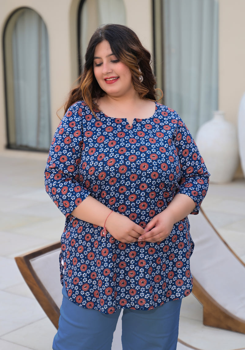 Women’s Multicolour Printed Rayon Everyday Comfort Top (Plus Size)