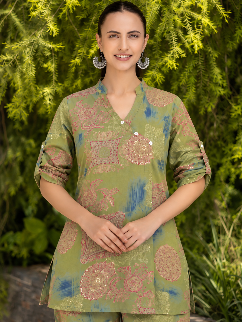 Green Co-Ord Set with Palazzo Pant