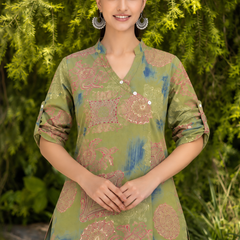Green Co-Ord Set with Palazzo Pant