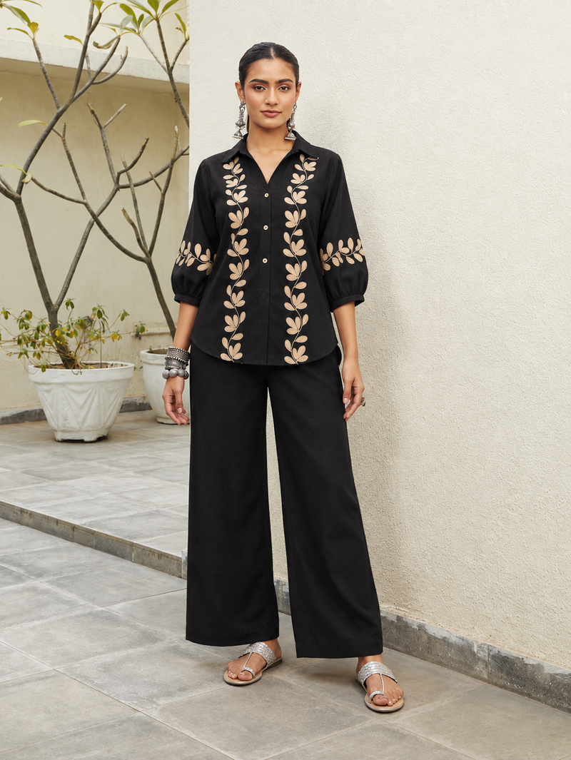 Embroidered Cotton Co-Ord Set For Women