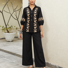 Embroidered Cotton Co-Ord Set For Women