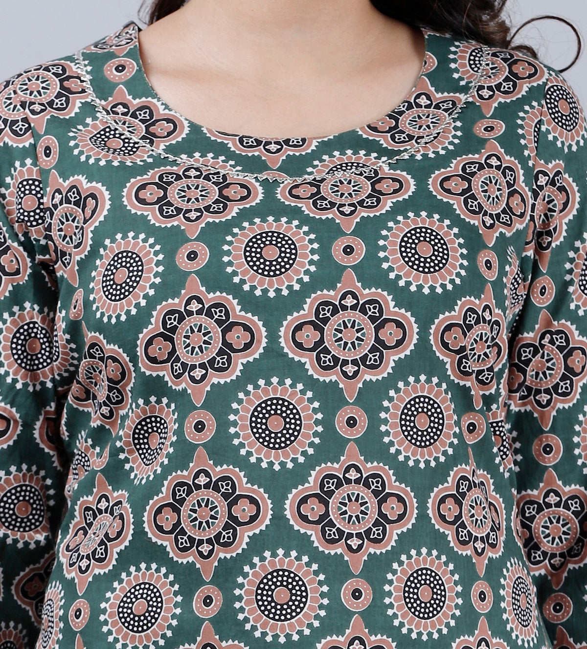 Mandala Bloom Green Kurti