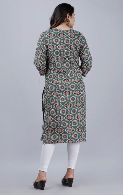 Mandala Bloom Green Kurti