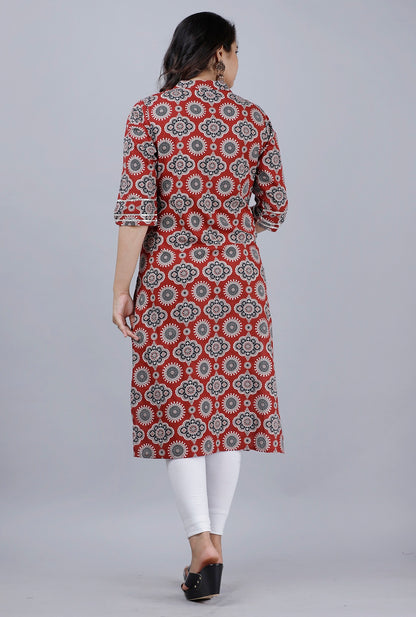 Scarlet Fusion Maroon Kurta