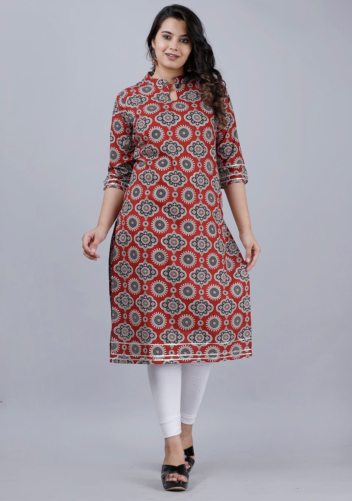 Scarlet Fusion Maroon Kurta