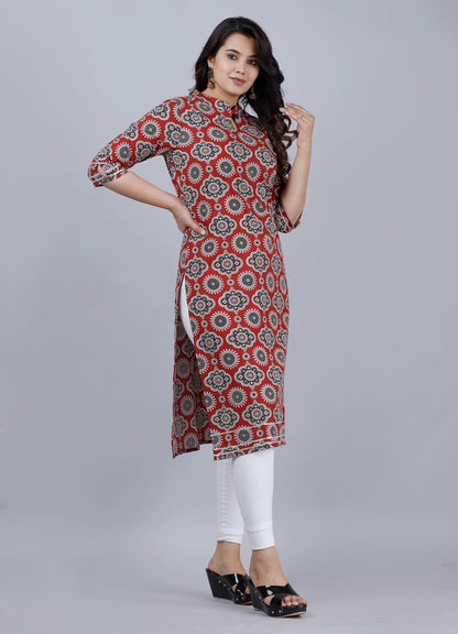 Scarlet Fusion Maroon Kurta