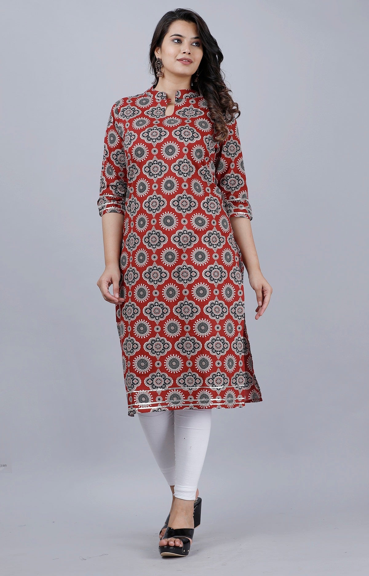 Scarlet Fusion Maroon Kurta