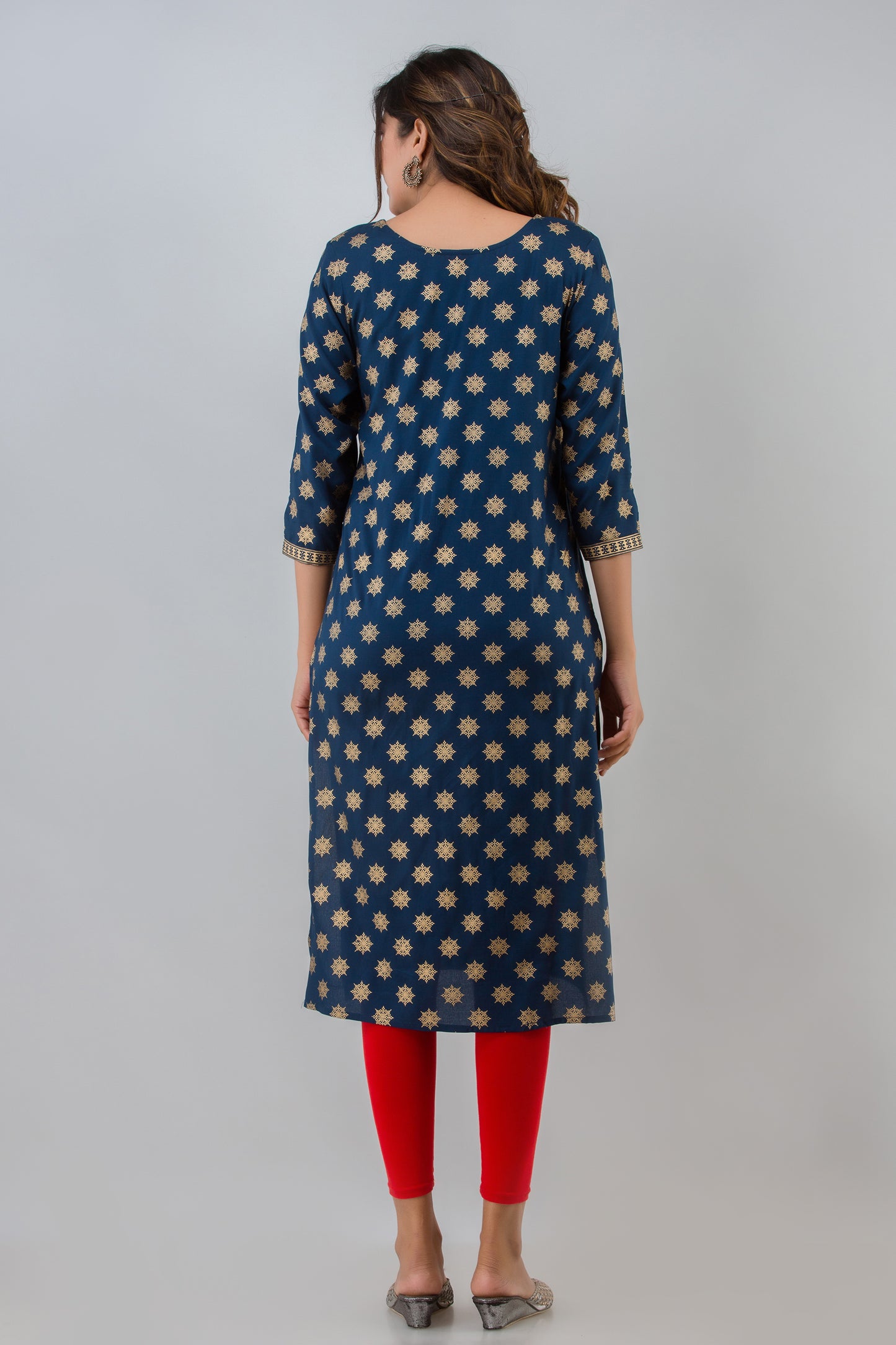 Golden Motifs Navy Kurta