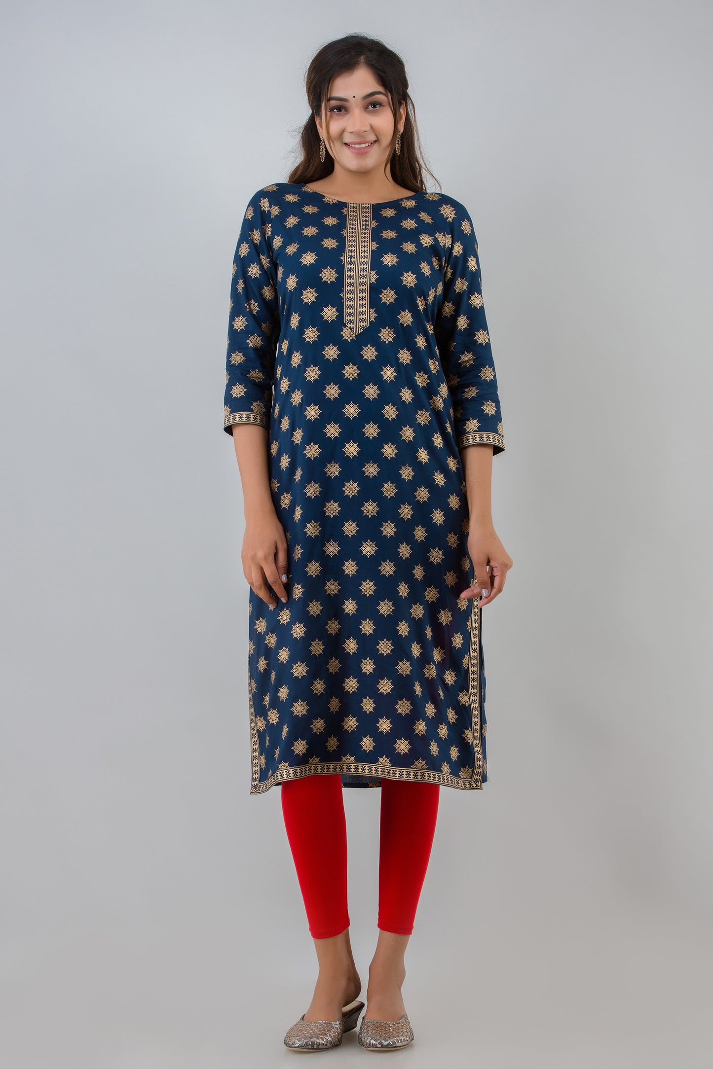 Golden Motifs Navy Kurta