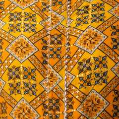 Cotton Printed Yellow Calf-Length Kurti with Three Quarter Sleeves (Plus Size)