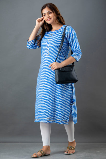 Sky Blossom Lehariya Kurta