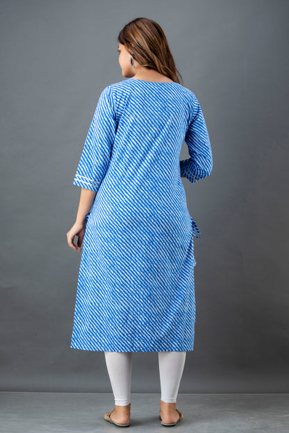 Sky Blossom Lehariya Kurta