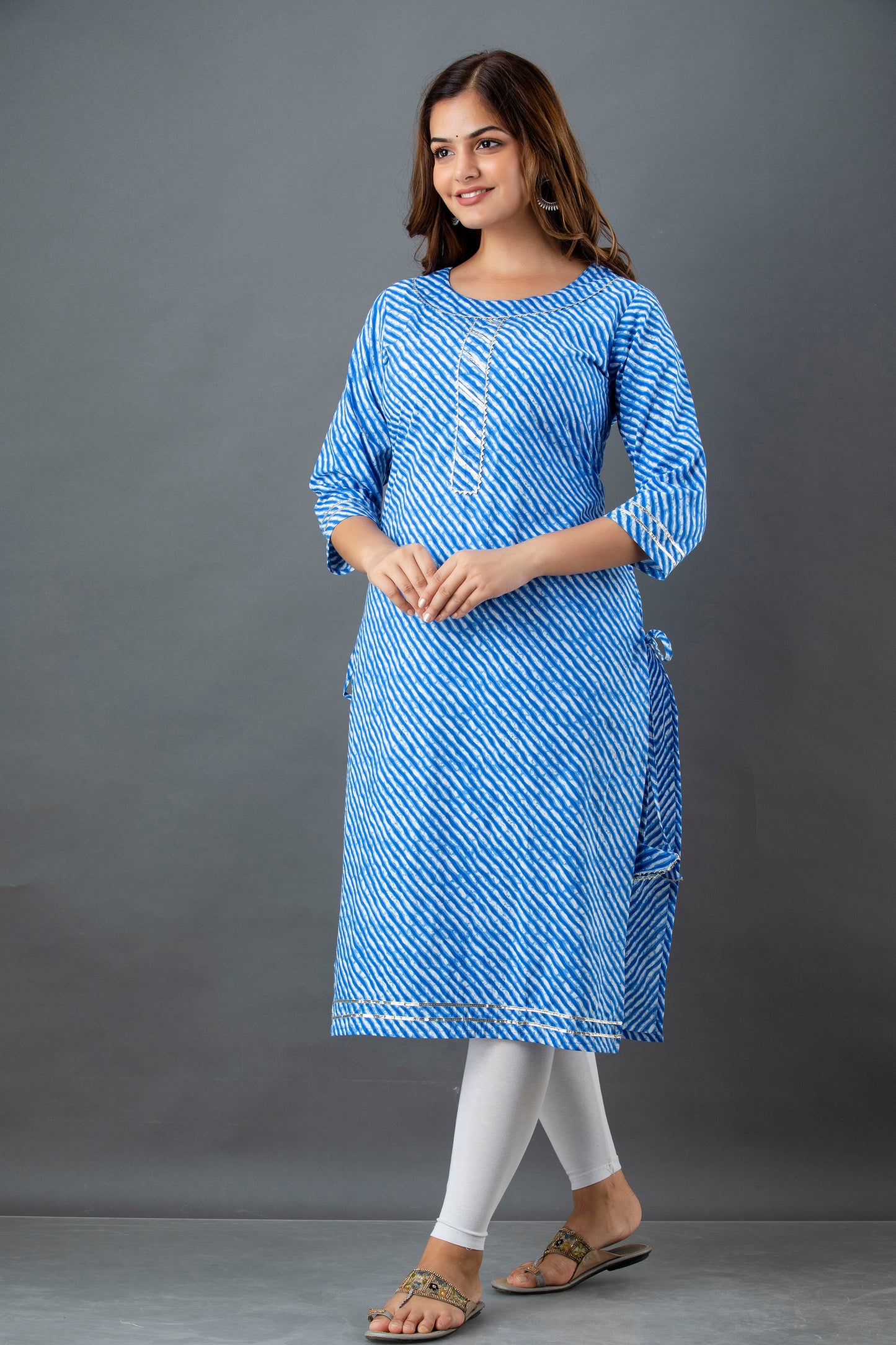 Sky Blossom Lehariya Kurta