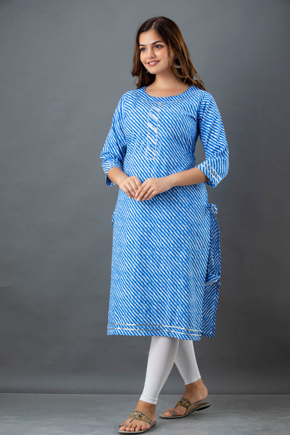 Sky Blossom Lehariya Kurta