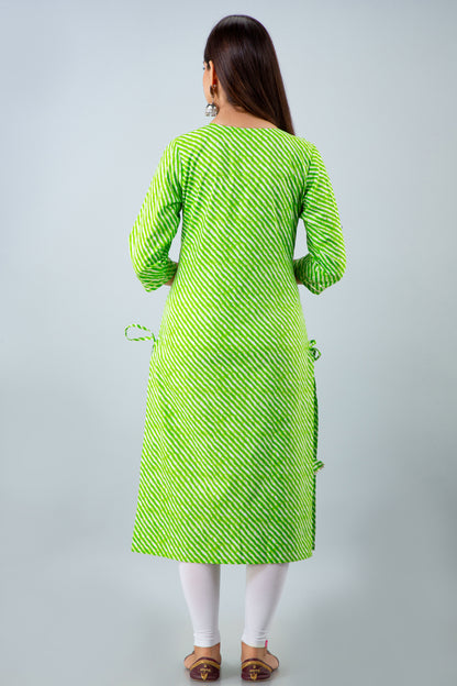 Green Lehariya Kurta