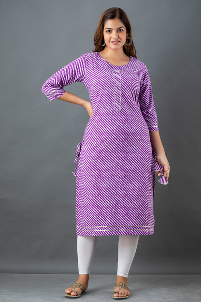 Purple Lehariya Kurta