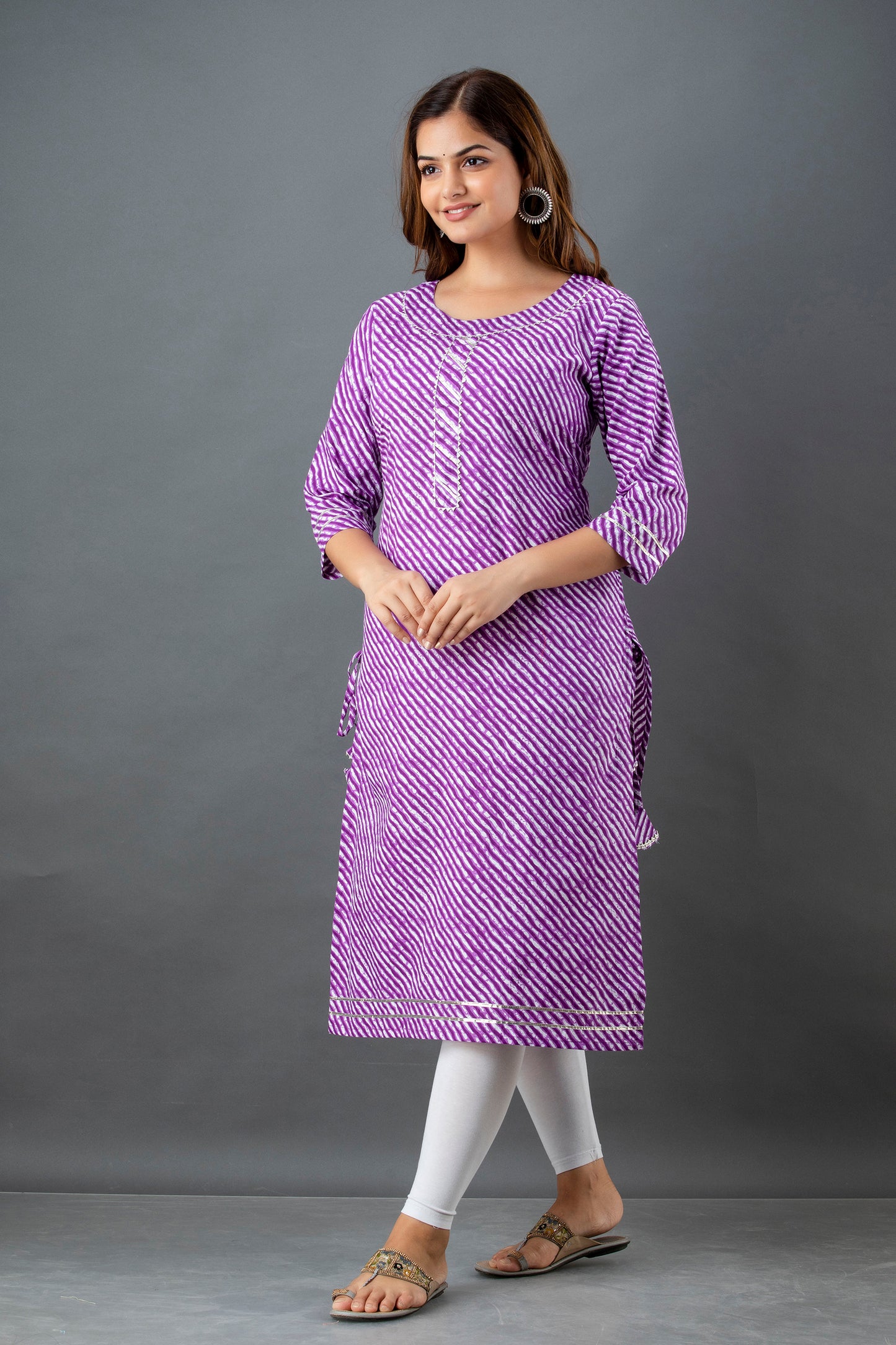 Purple Lehariya Kurta