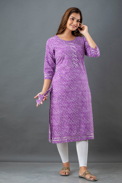 Purple Lehariya Kurta