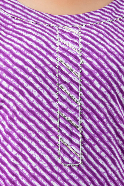 Purple Lehariya Kurta