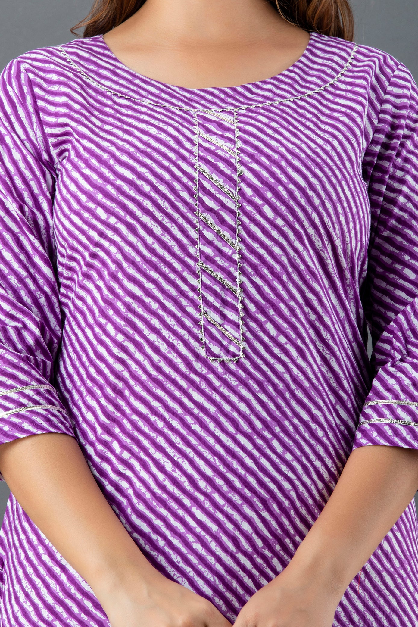 Purple Lehariya Kurta