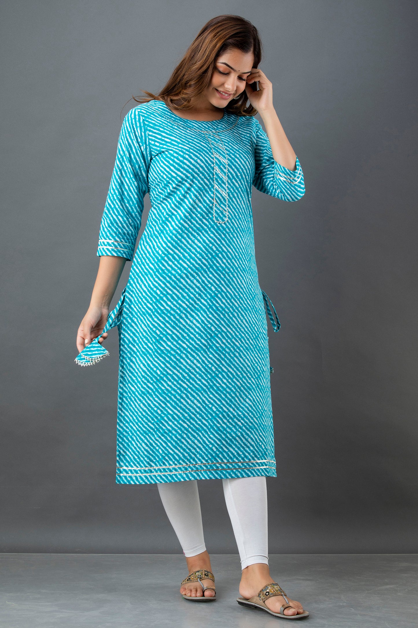 Rama Green Lehariya Kurta