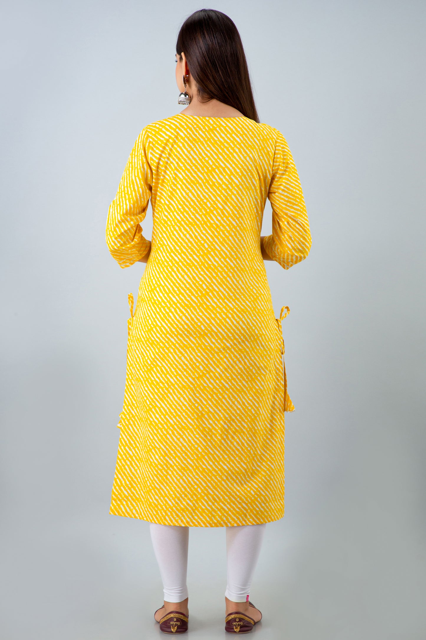 Yellow Lehariya Kurta