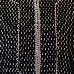 Cotton Printed Black Calf-Length Kurti with Three Quarter Sleeves (Plus Size)