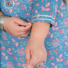 Grey Printed Cotton Kurti (Plus Size)