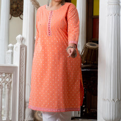 Gajari Printed Cotton Kurti (Plus Size)