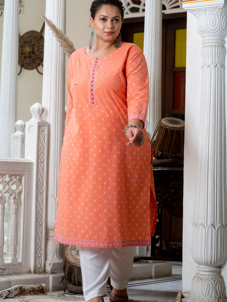 Gajari Printed Cotton Kurti (Plus Size)