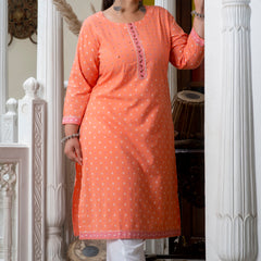 Gajari Printed Cotton Kurti (Plus Size)