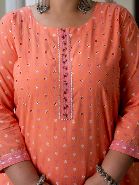 Gajari Printed Cotton Kurti (Plus Size)