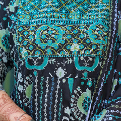 Cotton Embroidered Anarkali With Dupatta Set | Three-Quarter Sleeves (Plus Size)