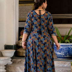 Multicolour Printed Rayon Anarkali Kurti