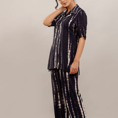 Black Tie-Dye Nightwear Set