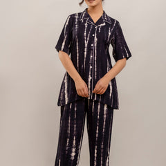 Black Tie-Dye Nightwear Set