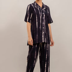 Black Tie-Dye Nightwear Set