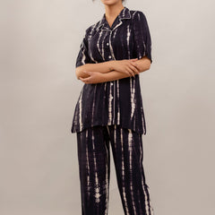Black Tie-Dye Nightwear Set