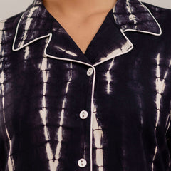 Black Tie-Dye Nightwear Set