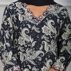 Stylish Rayon Black Kurta Pajama Set with Dupatta