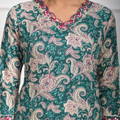 Stylish Rayon Green Kurta Pajama Set with Dupatta