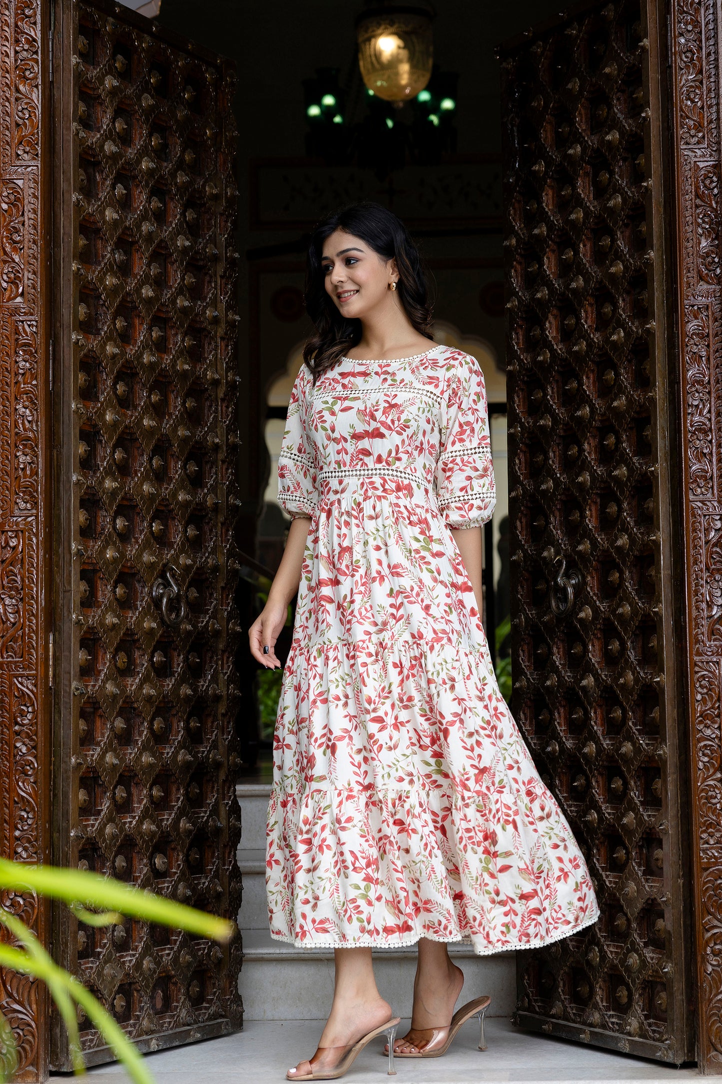 Floral Elegance White Dress