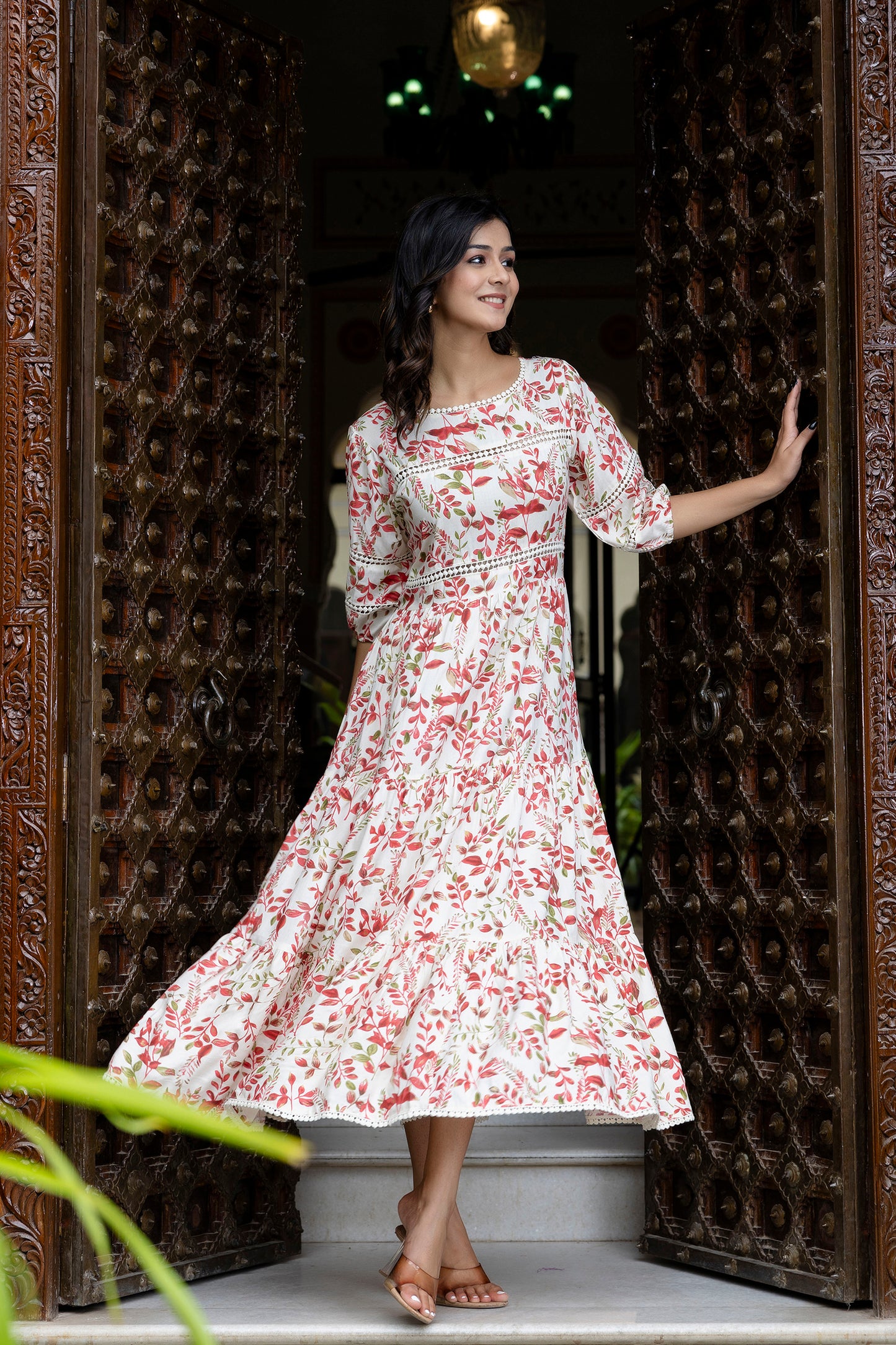 Floral Elegance White Dress