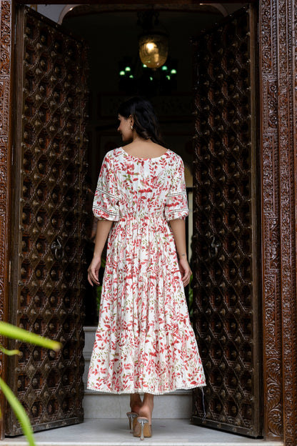 Floral Elegance White Dress