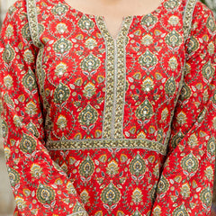 Scarlet Charm Cotton Suit with Dupatta