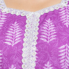 Lavender Elegance Anarkali Kurta Pant Dupatta Set